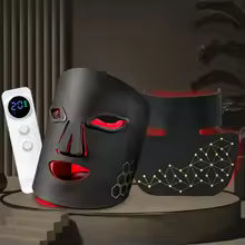 Rechargeable Red Light Therapy Mask for Face Neck Infrared LED Mask Skincare Device for Glowing Skin Beauty Light Therapy Mask