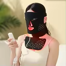 Rechargeable Red Light Therapy Mask for Face Neck Infrared LED Mask Skincare Device for Glowing Skin Beauty Light Therapy Mask