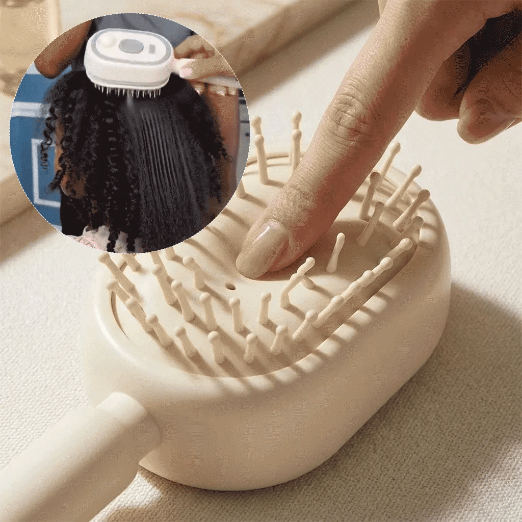 Electric Steam Hair Brush with Water Spray Reduce Frizz Anti-Static Misting Hairbrush Cordless Fluffy Hair Detangling Brush